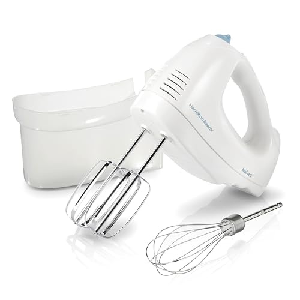 Hamilton Beach 6-Speed Electric Hand Mixer with Whisk, Traditional Beaters, Snap-On Storage Case, 250 Watts, White Mixers Fiyatı