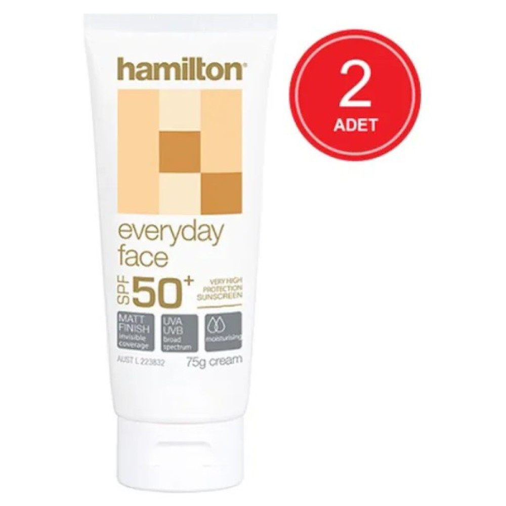 Hamilton Everyday Face Spf 50 Faktör 75 ml Yüz Için Güneş Kremi 2 Adet Güneş Kremleri ve Losyonları Fiyatı