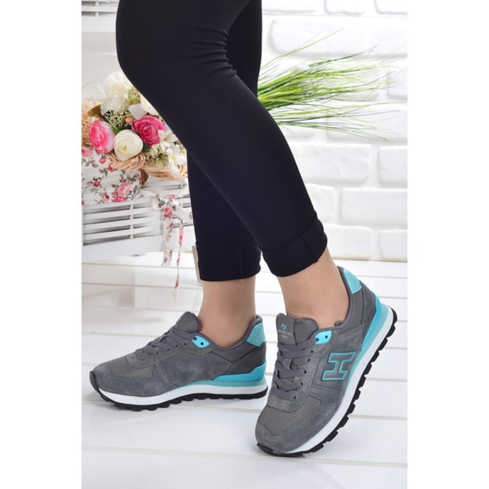 Hammer Jack 102 19250 G Peru Nubuk Deri Unisex Spor Ayakkabı Gri Turkuaz Kadın Günlük Ayakkabıları Fiyatı