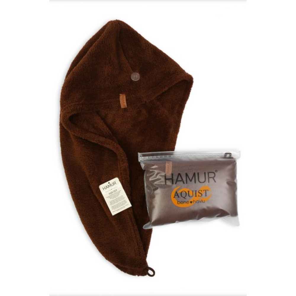 Hamur Aquist Bone Havlu Düğmeli Saç Kurutma Havlusu Saç Bonesi Taba - Kahve - 65 x 25 cm Banyo Havlusu Fiyatı