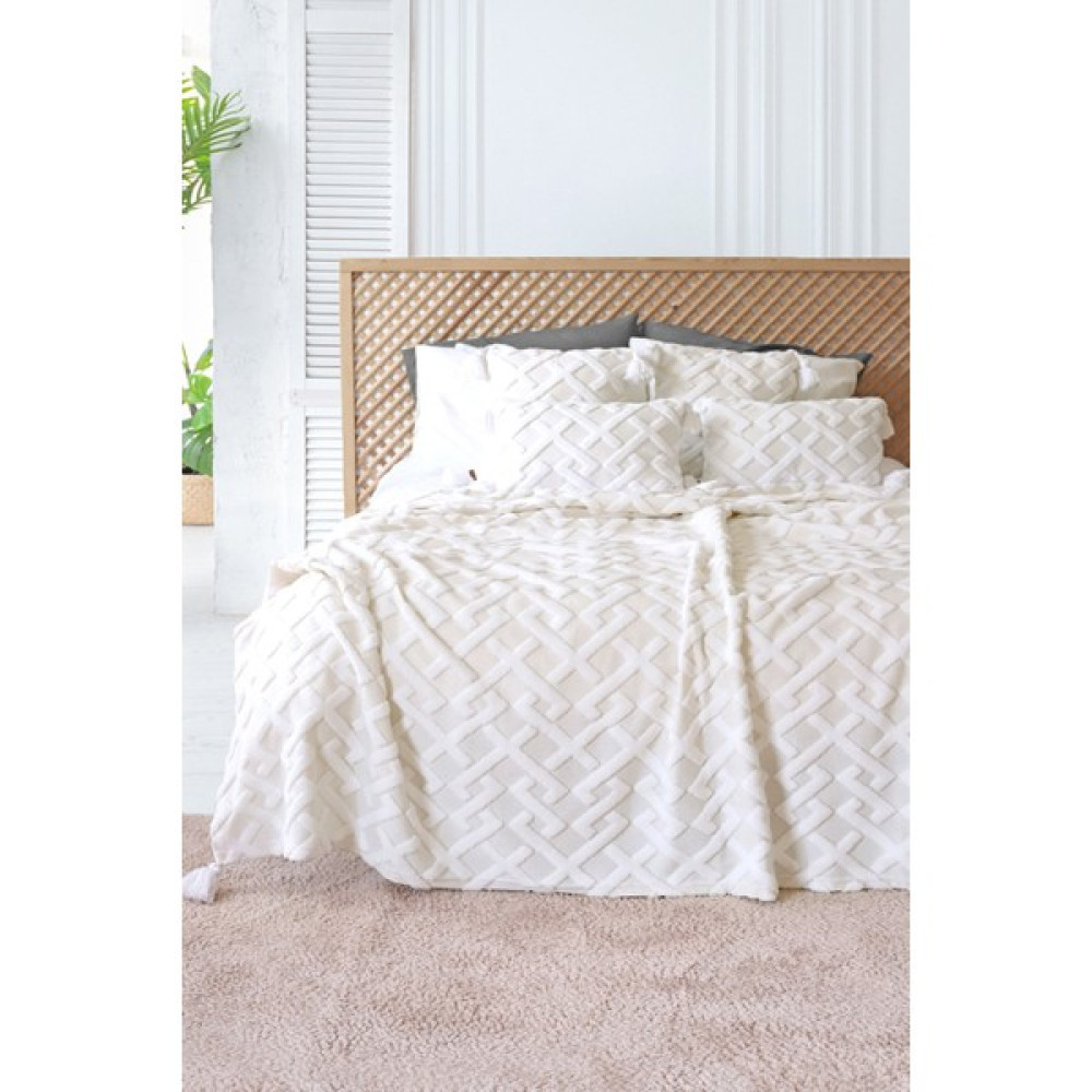 Hamur Iskandinav Yatak Örtüsü Seti Çift Kişilik Set Bohem Punch Panç Desen Elda Ekru - 230 x 240 cm Yatak Örtüsü Fiyatı
