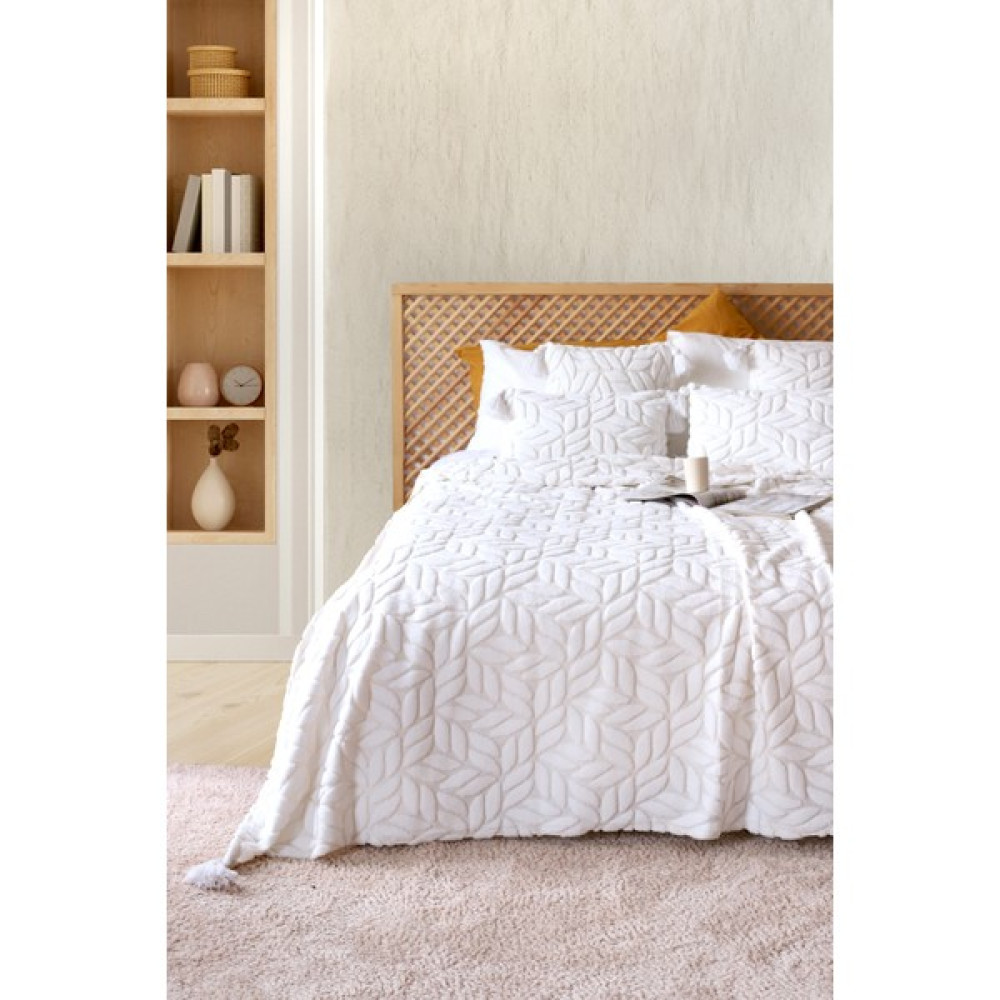 Hamur Iskandinav Yatak Örtüsü Seti Çift Kişilik Set Bohem Punch Panç Desen Lotus Ekru - 230 x 240 cm Yatak Örtüsü Fiyatı