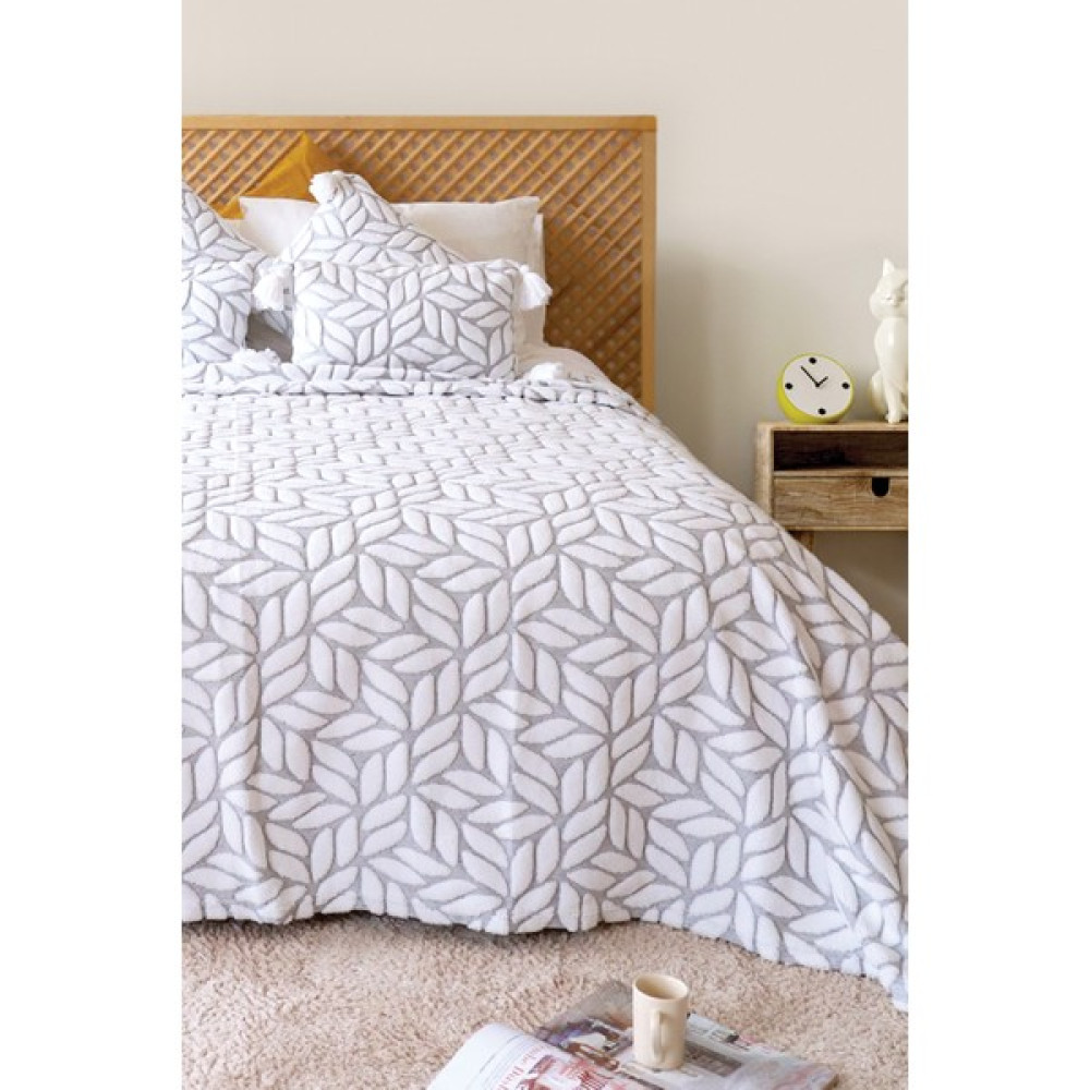 Hamur Iskandinav Yatak Örtüsü Seti Çift Kişilik Set Bohem Punch Panç Desen Lotus Gri - 230 x 240 cm Yatak Örtüsü Fiyatı