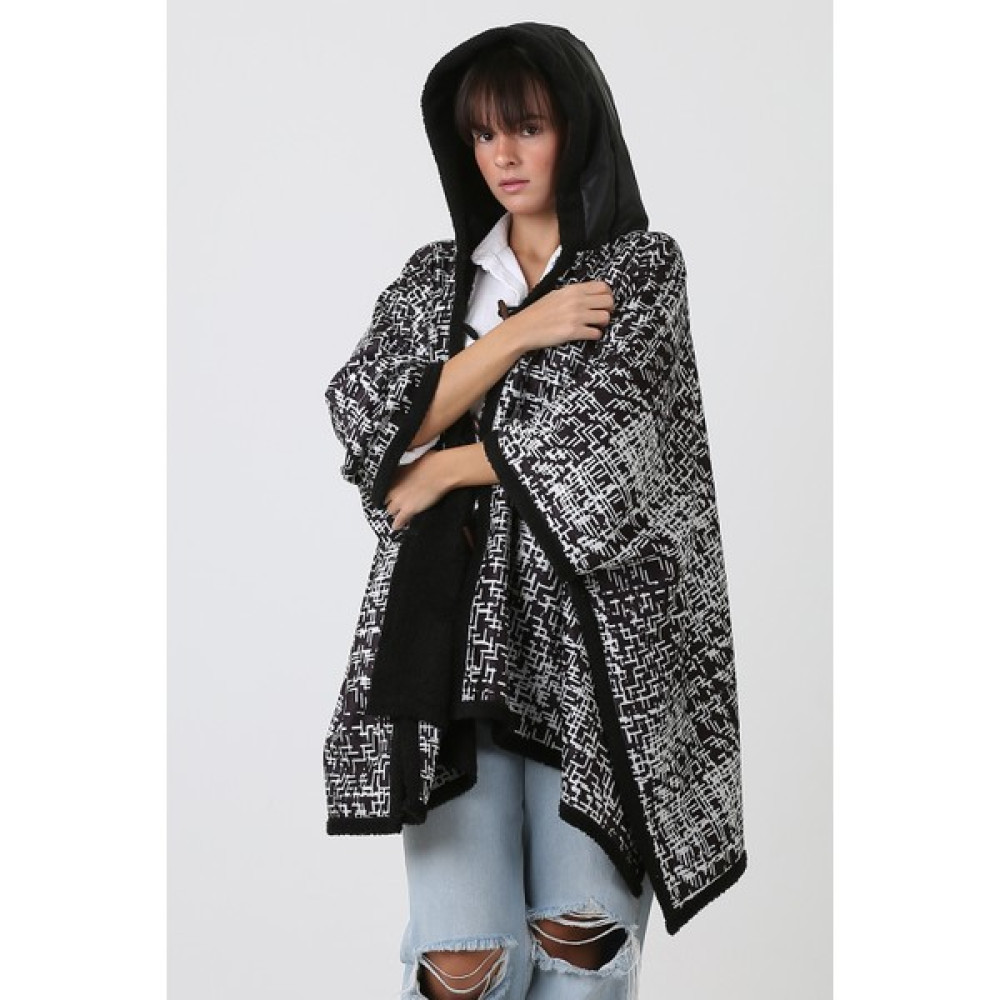 Hamur Kapşonlu Oversize Düğmeli Içi Siyah Peluş Kadife Mont Tüvit KK-803 Bayan Mont Fiyatı