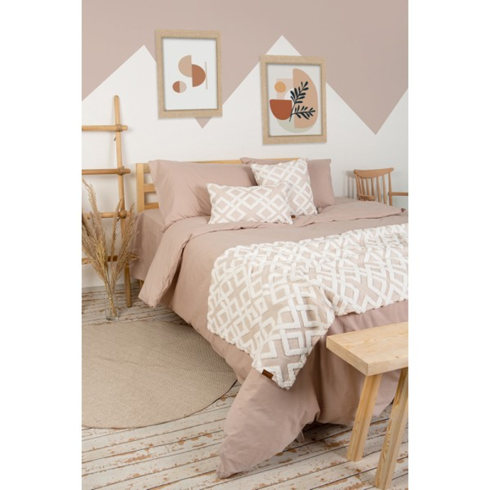 Hamur Yatak Runner Kırlent Seti Bohem Punch Panç Desen Yatak Örtüsü Mila Bej - 80 x 230 cm Yatak Örtüsü Fiyatı