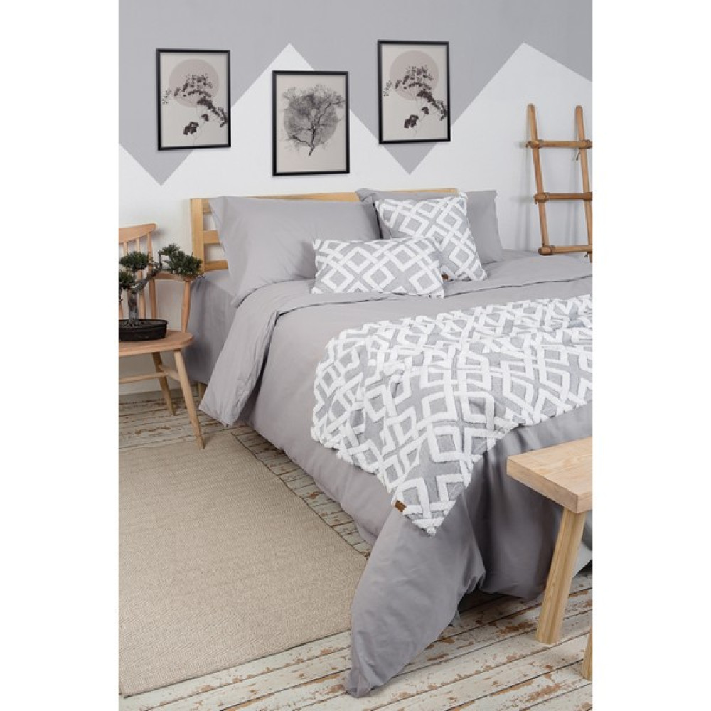 Hamur Yatak Runner Kırlent Seti Bohem Punch Panç Desen Yatak Örtüsü Mila Gri - 80 x 230 cm Yatak Örtüsü Fiyatı