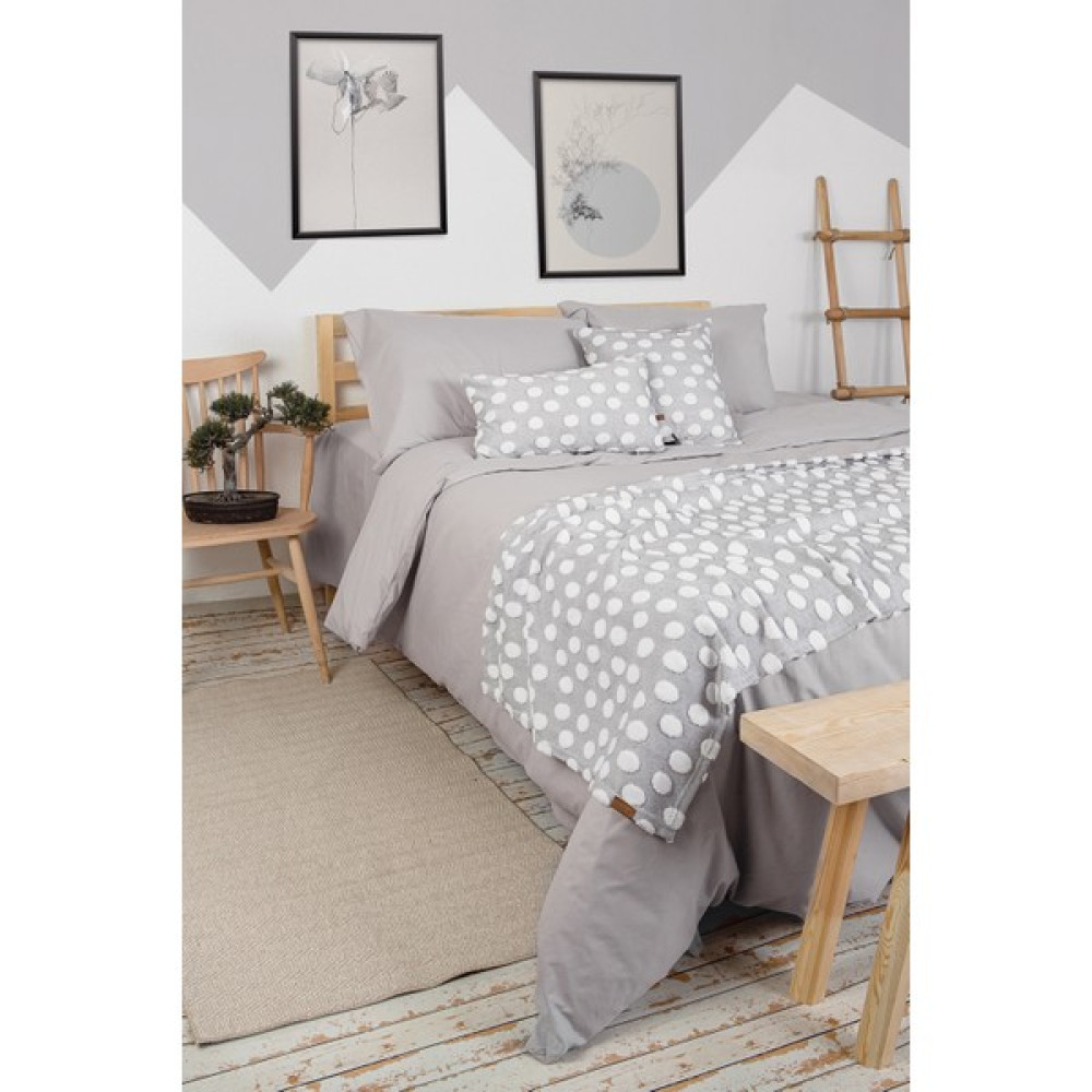 Hamur Yatak Runner Kırlent Seti Bohem Punch Panç Desen Yatak Örtüsü Point Gri - 80 x 230 cm Yatak Örtüsü Fiyatı