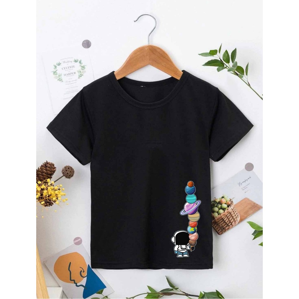 Hanclo Ünisex Rahat Kalıp Pamuklu Baskılı Siyah Çocuk T-Shirt Giyim & İç Giyim Fiyatı