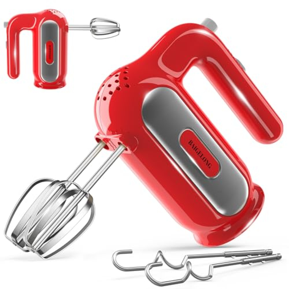 Hand Mixer Electric, 5-Speed Small Handheld Mixer, 2* (Dough Hooks & Beaters) Food Blender, Kitchen Blender for Baking, Cream, Cookies, 304 Dishwasher Safe Mixers Fiyatı