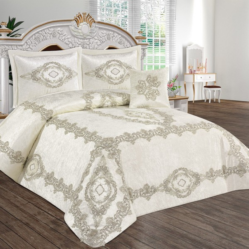 Hande's Home Collection Berfin Yatak Örtüsü (4 Parça() - Krem - 260 x 270 cm Yatak Örtüsü Fiyatı