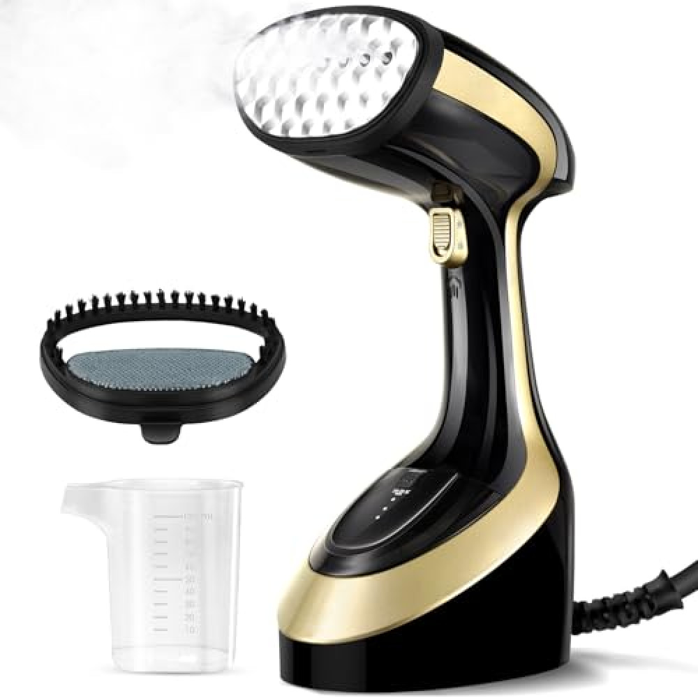 Handheld Garment Steamer for Clothes 1800W: Upgraded Leak-proof Design, Strong Penetrating Steam, 2 in 1 Fabric Wrinkle Remover with Lint Brush - Portable Steamer for Home Valentines Gifts (11*5 Inch)