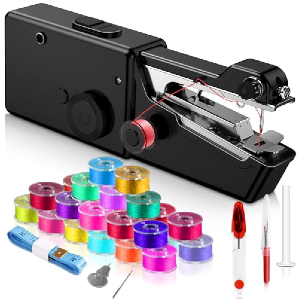 Handheld Sewing Machine, Quick & Portable Sewing Machines for Emergency, Easy to Use Sewing Machine for Beginners and Adults, Hand Held Sewing Device Suitable for Home, Travel and DIY