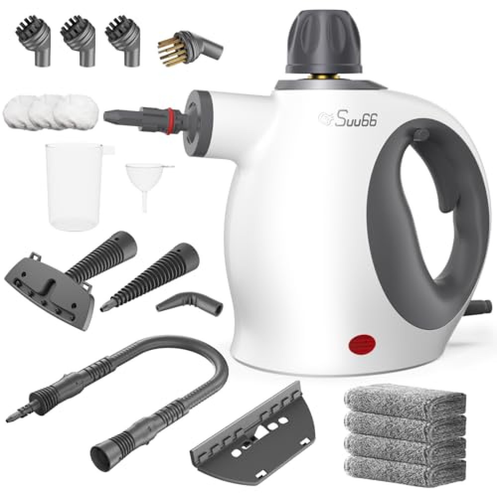 Handheld Steam Cleaner with Safety Lock, 500mL Large Tank & 19PCS Accessories - Multi-Surface Deep Cleaning for Kitchen, Bathroom, Car, Sofa - Removes Stubborn Grime, Sanitizes Surfaces