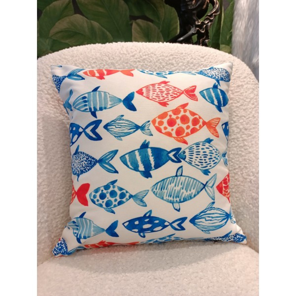 Handicraft Turkey 45 x 45 Cm, Balık Desenli Kırlent Kılıfı - 45 x 45 cm - Renkli Kırlent / Mobilya Yastığı Fiyatı