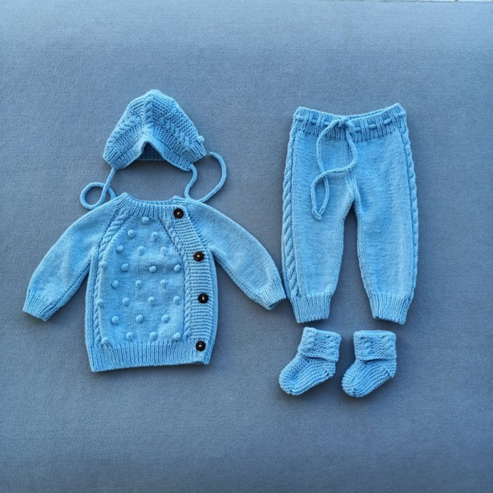 Handmade El Örgüsü Bebek- Çocuk Giysisi, %100 Pamuk Yenidoğan Eve Dönüş Kıyafeti Bebek Giysi Takım Fiyatı