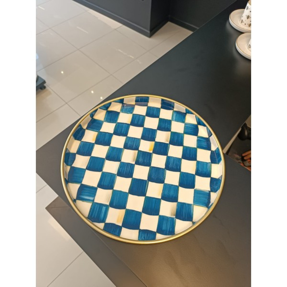 Handmade Exculusive Emaye Tepsi Mavi Beyaz Oto Boyaları Fiyatı