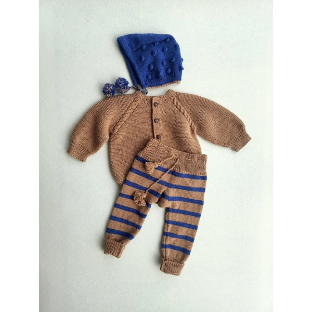 Handmade Kapiçino El Örgüsü Bebek- Çocuk Giysisi, %100 Pamuk Yenidoğan Eve Dönüş Kıyafeti Bebek Giysi Takım Fiyatı