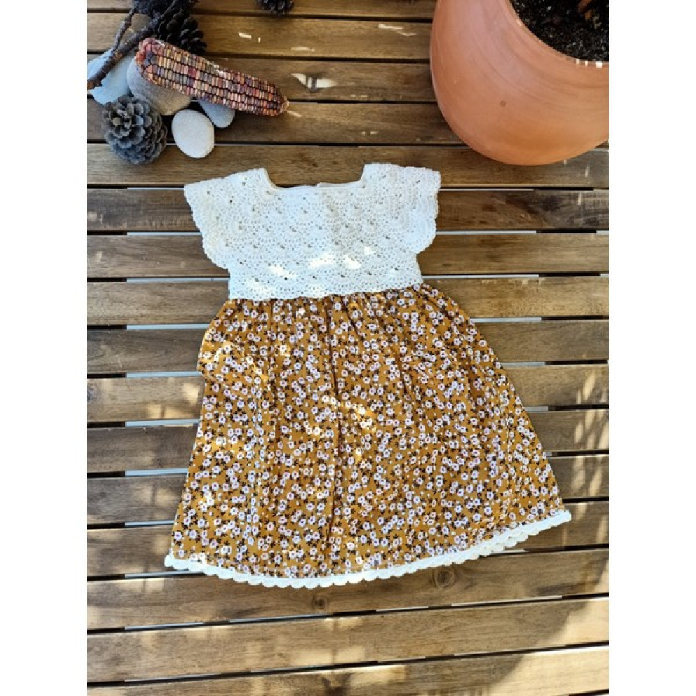 Handmade Kız Çocuk Elbisesi Pamuk, El Örgüsü Kız Çocuk Elbisesi, Baharlık Rengarenk Kız Çocuk Elbise Kız Çocuk Elbise Fiyatı