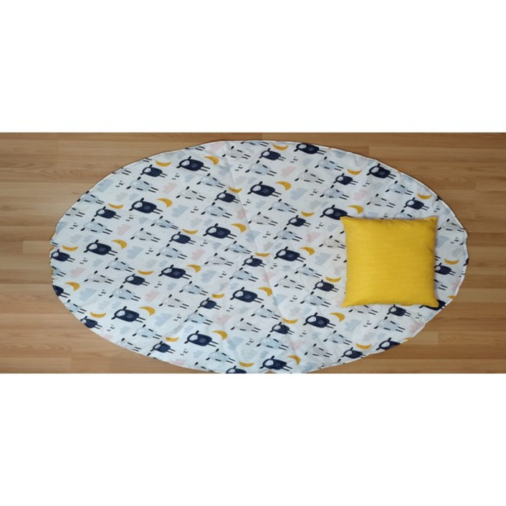 Handmade Renkli Çift Taraflı Uykucu Kuzular 100CM Oyun Matı, Hayvan Desenli Sarı Oyun Matı - Beyaz - 100 x 100 cm Oyuncak Fiyatı