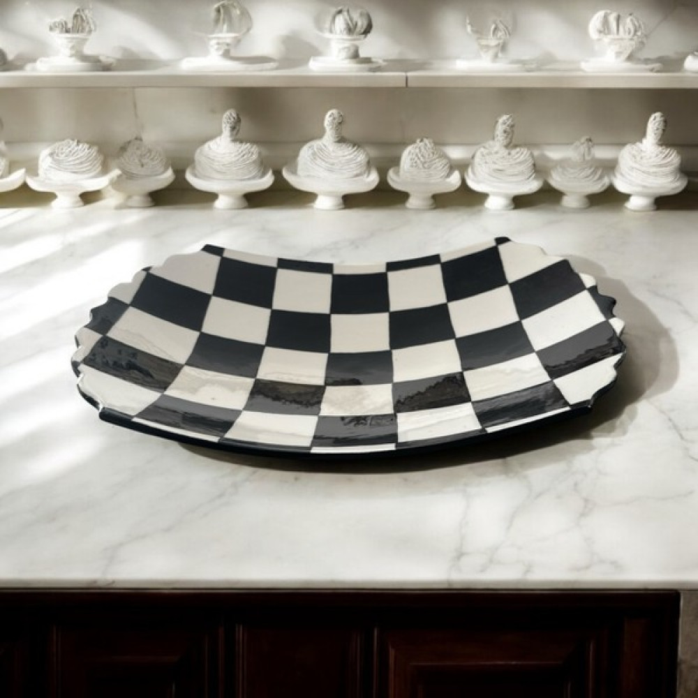 Handmade Servis Tabağı Dikdörtgen Dama Desentasarım Sunumluk Çini - HANDMADE SERVİS TABAĞI DİKDÖRTGEN DAMA DESEN TASARIM ÇİNİ SUNUMLUK Oto Boyaları Fiyatı