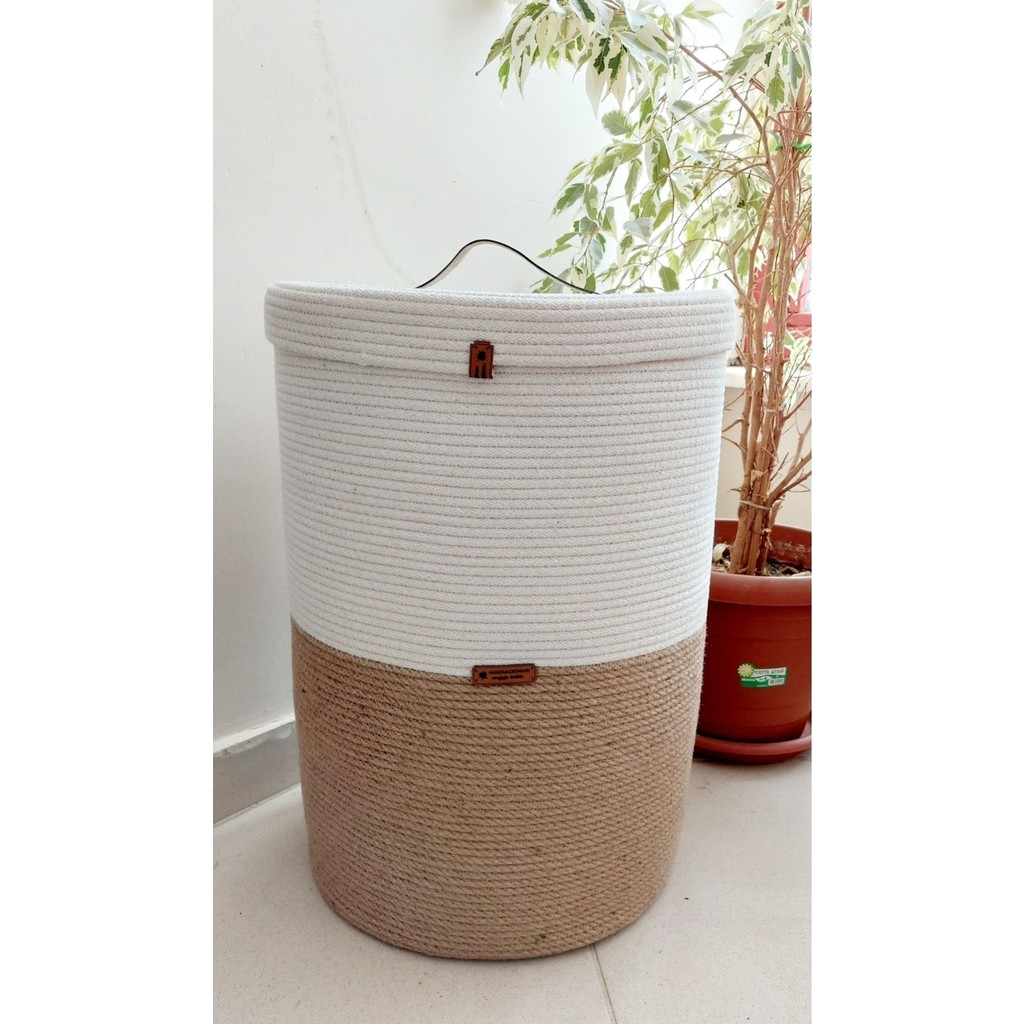 HandMadeSNM Hasır Sepet Banyo Aksesuar Düzenleyici 35 cm Çap 50 cm Yükseklik Özel Renk Seçenekleri Diğer Fiyatı