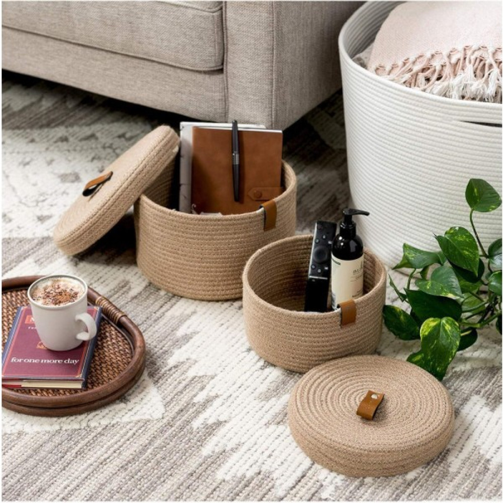 HandMadeSNM Kapaklı Sepet 2li Düzenleyici Organizer Sepet Sepet Fiyatı