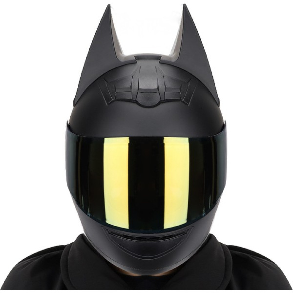 Handsome Guy Kış Şövalye Kask Motosiklet Erkek ve Kadın Lokomotif Kişilik Serin Tam Kask (Yurt Dışından) - L - Siyah - Sarı Motorsiklet Kaskları Fiyatı