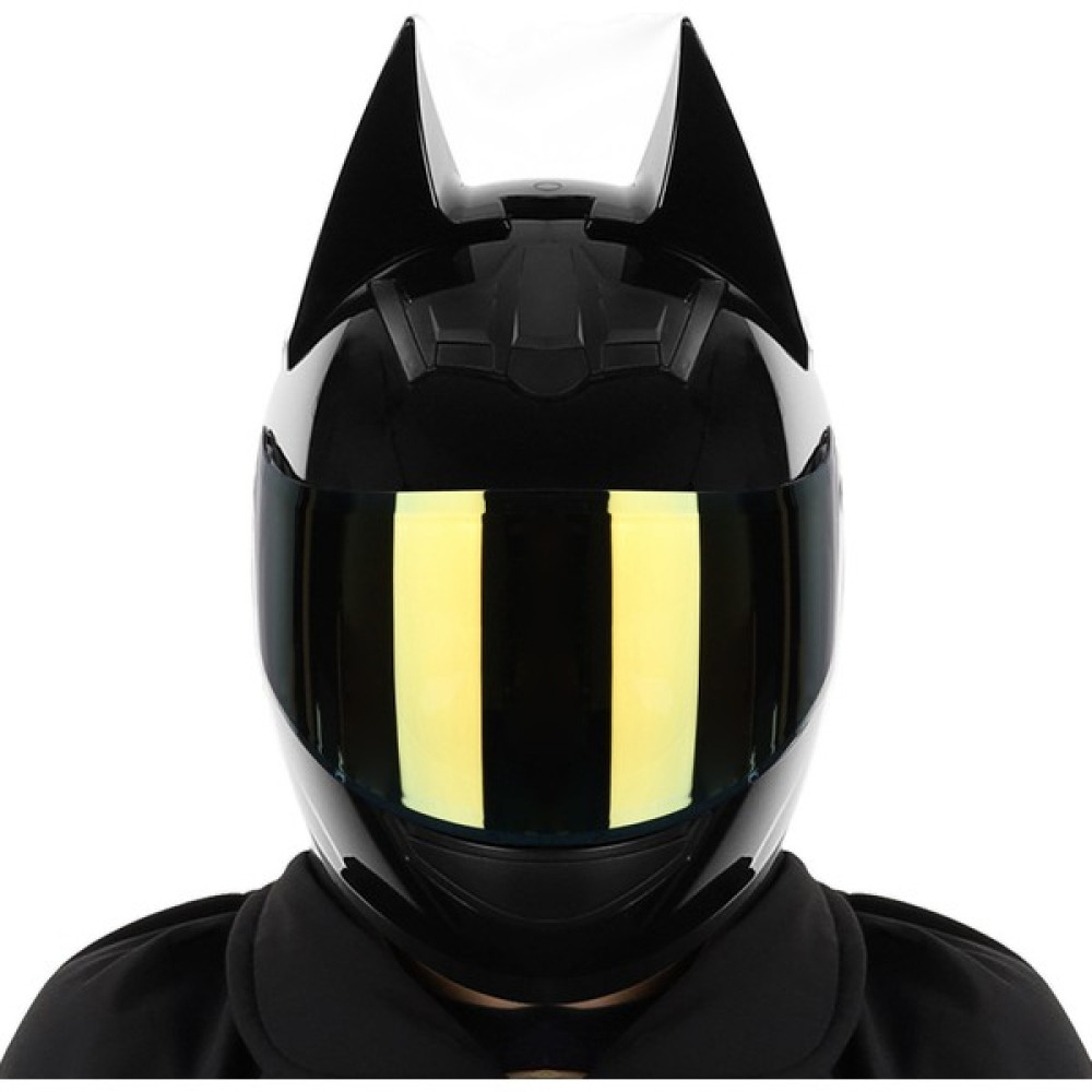 Handsome Guy Kış Şövalye Kask Motosiklet Erkek ve Kadın Lokomotif Kişilik Serin Tam Kask (Yurt Dışından) - S - Siyah - Sarı Motorsiklet Kaskları Fiyatı
