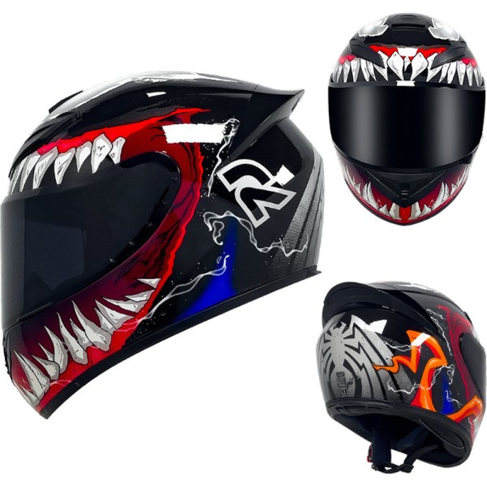 Handsome Guy Unisex Motosiklet Kaskı (Yurt Dışından) - M - Siyah - Kırmızı Motorsiklet Kaskları Fiyatı