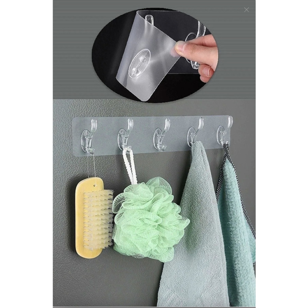 Hanedan Yapışkanlı Şeffaf Duvar Askısı Banyo Mutfak Düzenleyici Askı Pratik Kanca Askılık Ev & Dekorasyon Aksesuarları Fiyatı
