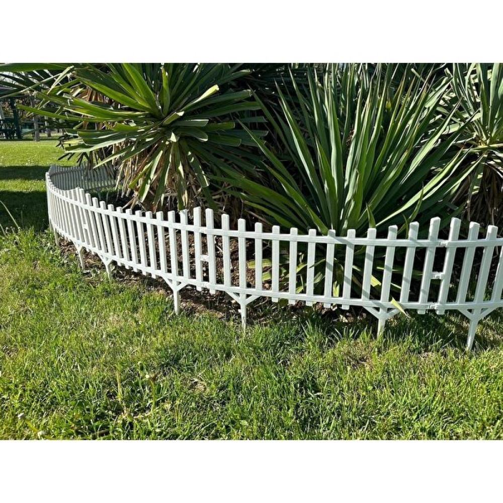 Hanedanev 1 Adet Dekoratif Mini Bahçe Çiti Yeni Tasarım Esnek Plastik Çit Peyzaj Koruma Çit 58-36 cm - Beyaz Bahçe Çiti Fiyatı