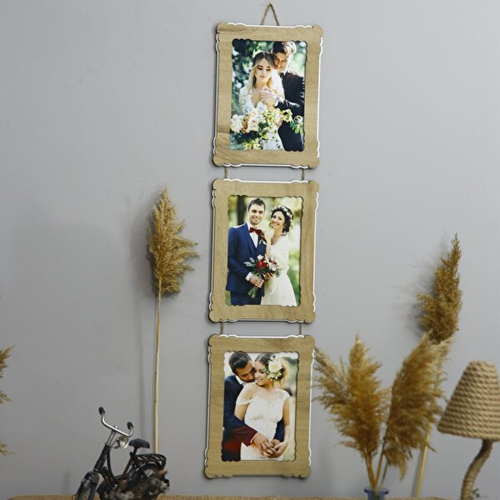 Hanem Grup Ahşap 3'lü 15X21 cm Ipli Fotoğraf Askılı Dikey Resim & Fotoğraf Çerçevesi Fiyatı
