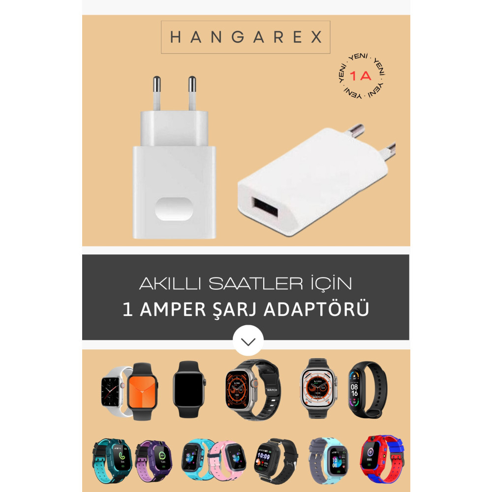 HANGAREX 1 Amper Şarj Aleti Akıllı Saatler Akıllı Çocuk Saatleri Ve Akıllı Bilekler Için Adaptör Düşük Amper Cep Telefonu Şarj Cihazı Fiyatı