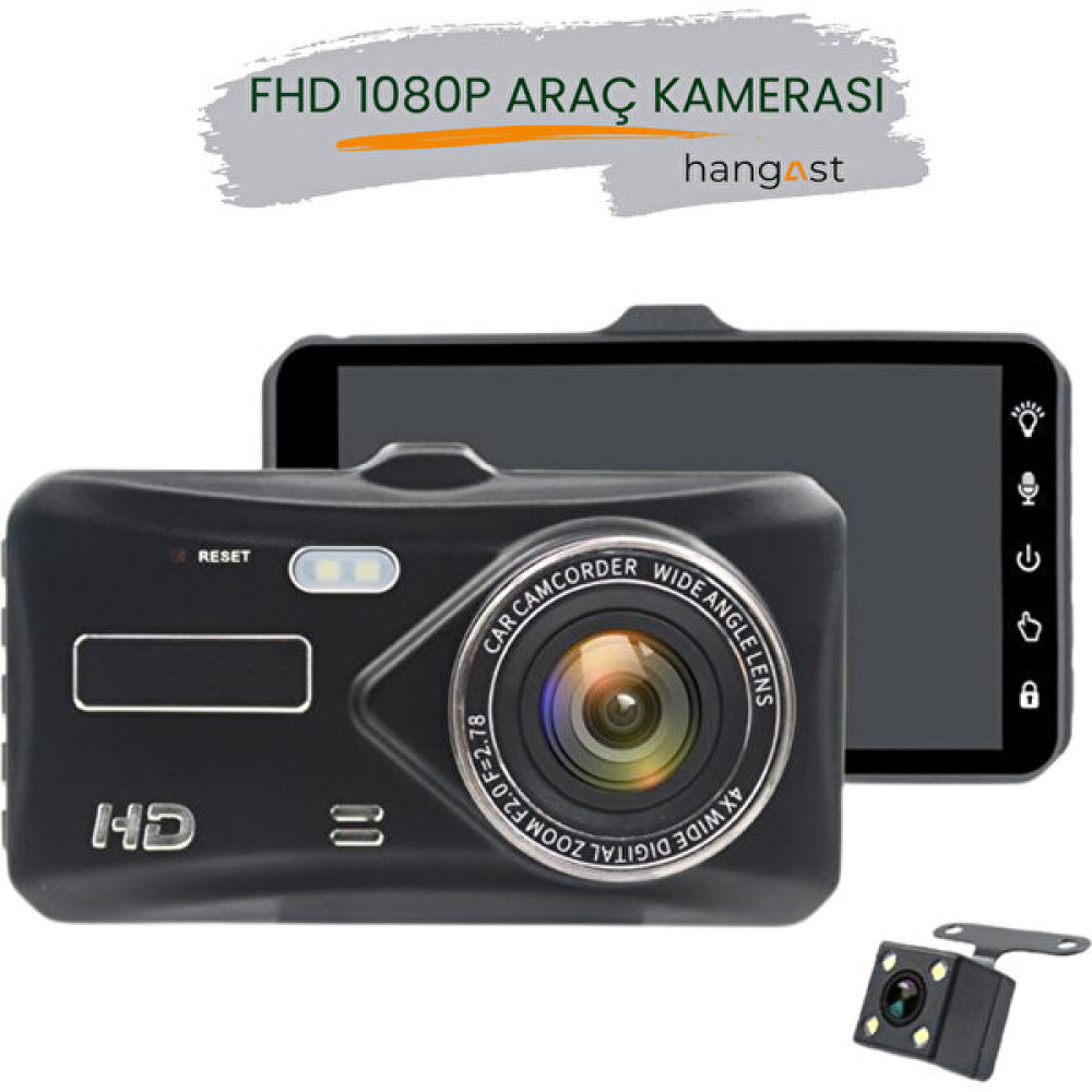 Hangast HC-005 4.5" Dokunmantik Ekran Araç Içi Çift Kamera Gece Görüşlü Yol Kayıt Kamerası Oto Görüntü Sistemleri Fiyatı