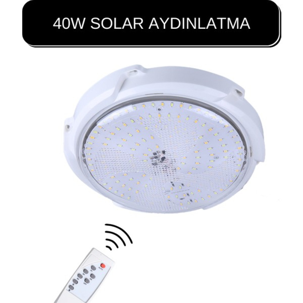 Hangast LED Solar Güneş Su Geçirmez Sıva Üstü İç ve Dış Mekan Armatür Dekoratif LED Aydınlatma 40W - Beyaz Dış Mekan & Bahçe Oyuncakları Fiyatı