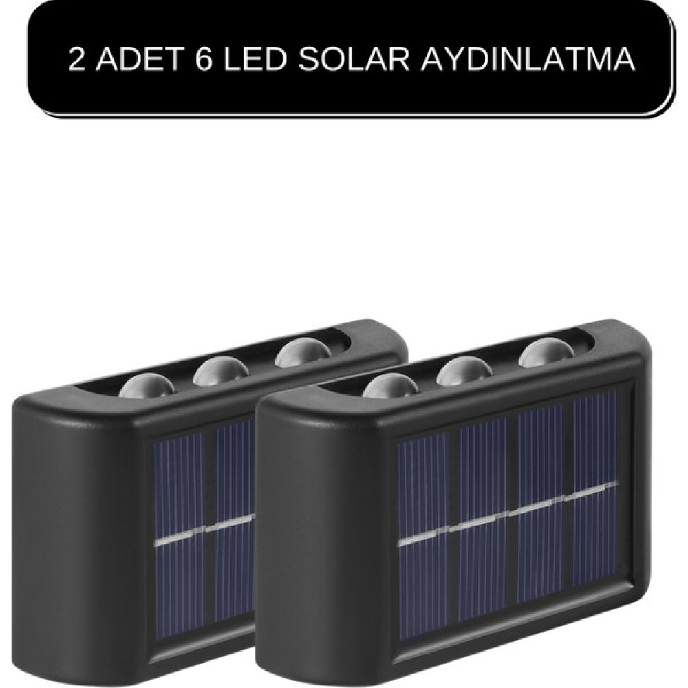Hangast Solar 6 LED 2 Adet Duvar Lambası Su Geçirmez Bahçe Çit Yolu Merdiven Dekor - Siyah Dış Mekan & Bahçe Oyuncakları Fiyatı