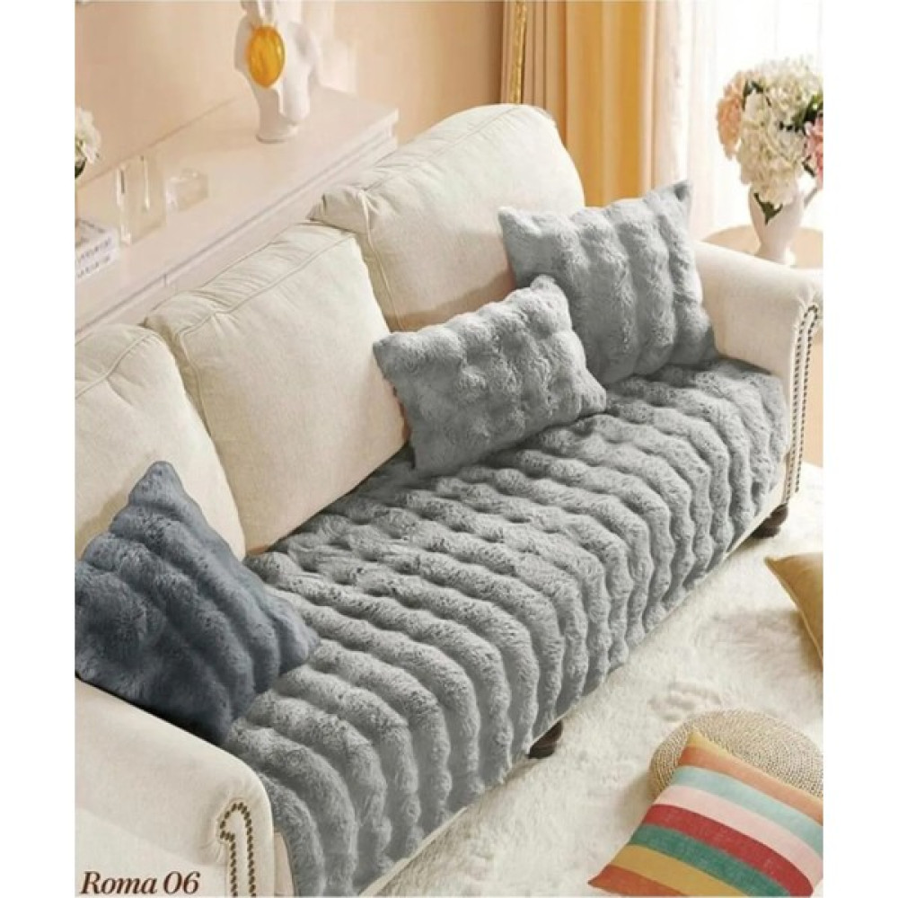 Hanım Home Kalın Tavşan Tüyüpeluş Koltuk Örtüsü 80*190 - 80 x 190 cm - Açık Gri Koltuk & Kanepe Örtüsü Fiyatı