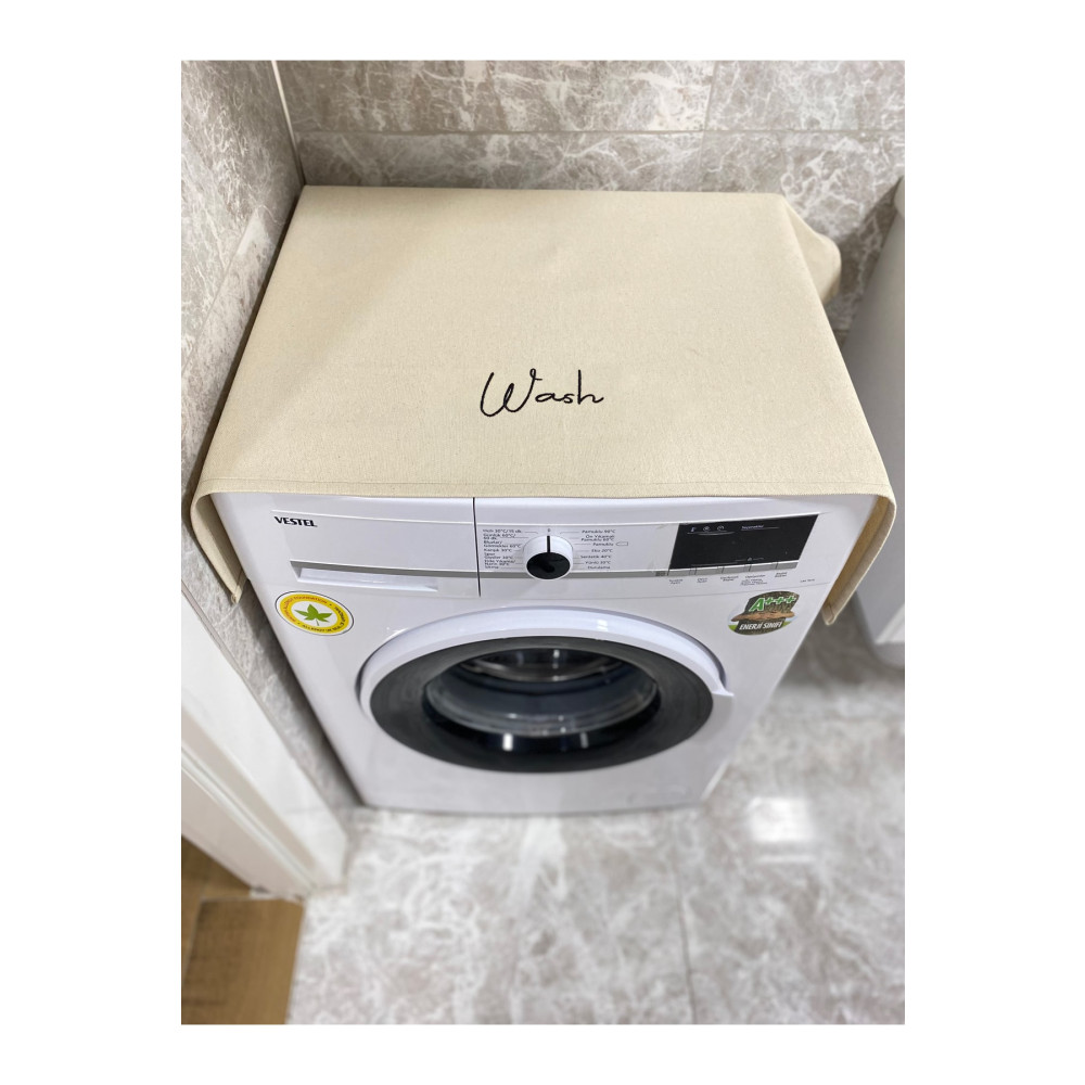 Hanles Kırık Beyaz Wash Nakış Işlemeli Çamaşır Makina Örtüsü Banyo Dekorasyon Düzenleyici Banyo Aksesuarları Fiyatı