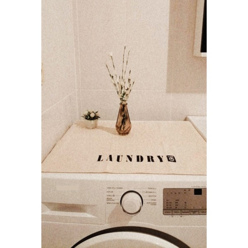 Hanles Laundry Nakış İşlemeli Çamaşır Makine Örtüsü Banyo Dekorasyon Düzenleyici Kılıf 100x62 Ev & Dekorasyon Aksesuarları Fiyatı