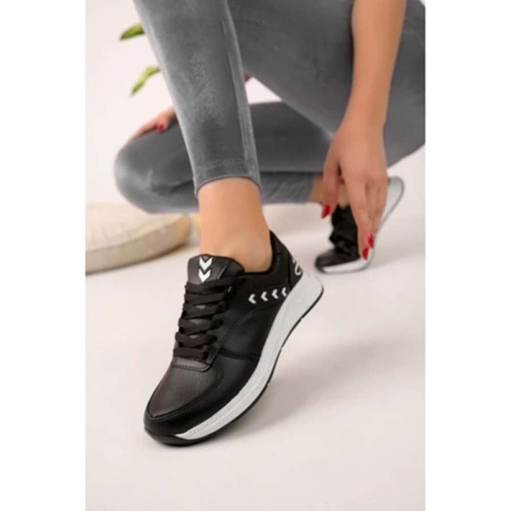 Hanlife Kadın Cilt Sneaker Günlük Spor Ayakkabı YK99 Beyaz Siyah Kadın Günlük Ayakkabıları Fiyatı