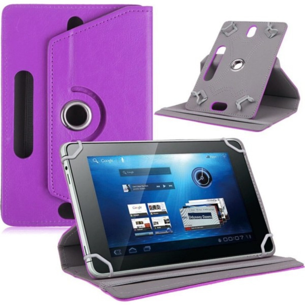 Hanope Tcl Tab 7 L (2023) 7.0 Inç Tablet A+ Standlı Universal Tablet Kılıfı - Mor Tablet Kılıfı Fiyatı