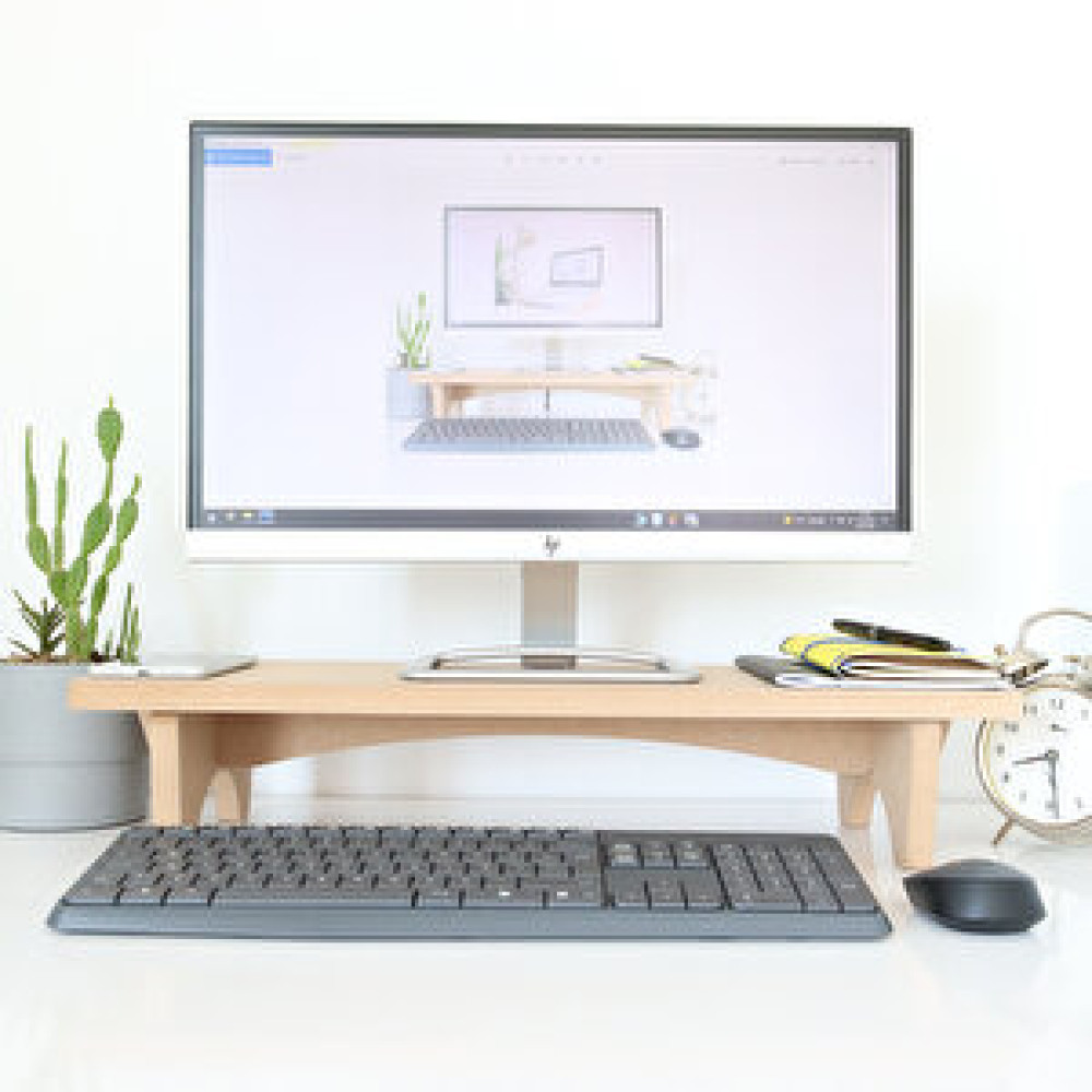 Hansdo Hanwood Monitör Standı - Monitör Yükseltici - Laptop Standı - Ahşap - AMS1 Bilgisayar Masası Fiyatı