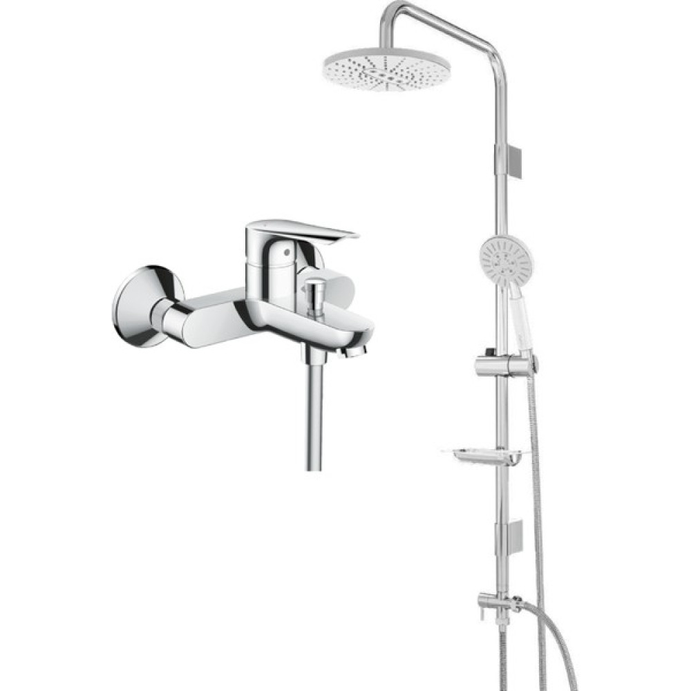 Hansgrohe Logis E Banyo Bataryası Krom 71415000 + Banto Yeni Nesil Paslanmaz Çelik Yağmur Duş Seti Duş Sistemi Duş Seti Fiyatı