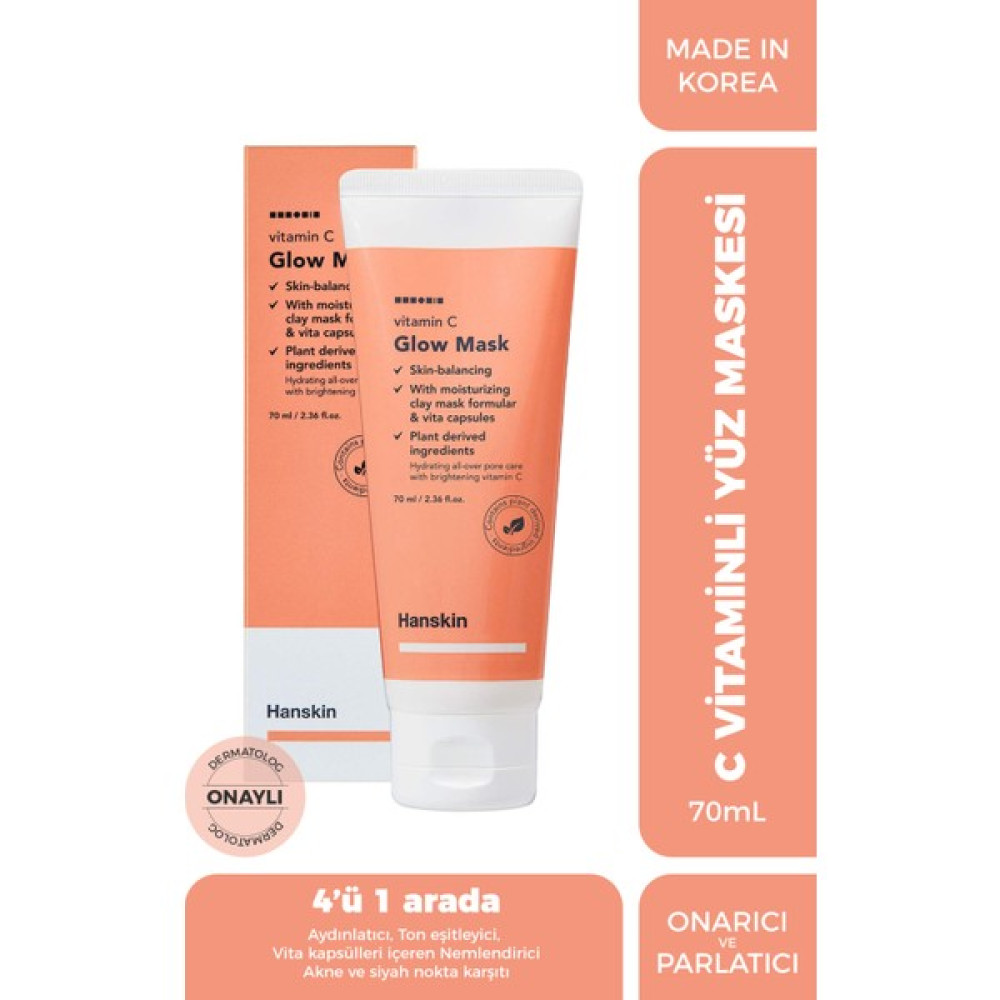 Hanskin Vitamin C Glow Mask-C Vitaminli Kil Maskesi(Siyah Nokta/ /Nemlendirici ) [ 70ml ] Oto Boyaları Fiyatı