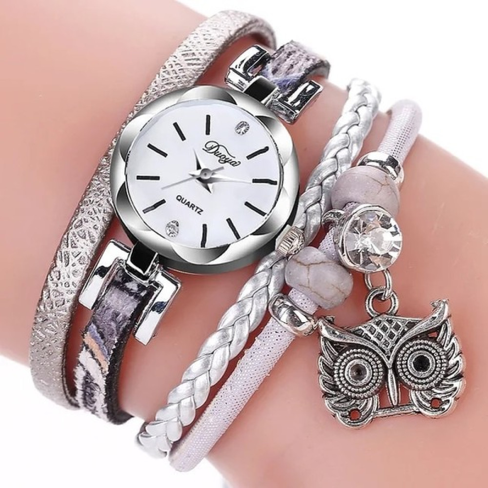 Hanyang Gri Reloj Mujer Kadınlar Için Saat Tankı Saat El Dokuması Baykuş Kolye Bilezik Saat Bayanlar Bilezik Saat Üreticileri Vintage Saat (Yurt Dı... Kol Saatleri Fiyatı