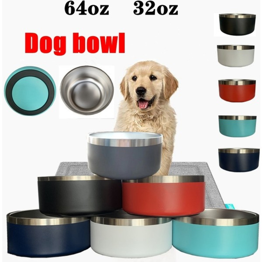 Hanyang Stil 3 64OZ 32OZ 64OZ Köpek Kase Çift Duvar Kaymaz Paslanmaz Çelik Orta Büyük Evcil Hayvanlar Için Pet Köpek Maması Besleyici Su Kasesi (Yurt Dışından) - Renkli Oto Boyaları Fiyatı