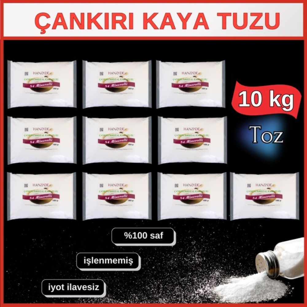 Hanzade Bitkisel 84 Mineralli Çankırı Kristal Toz Kaya Tuzu 10 Kg Diğer Fiyatı