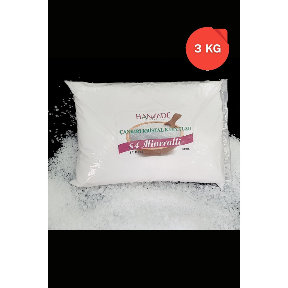 Hanzade Bitkisel 84 Mineralli Doğal Çankırı Kristal Toz Kaya Tuzu 3 Kg Tuz Fiyatı