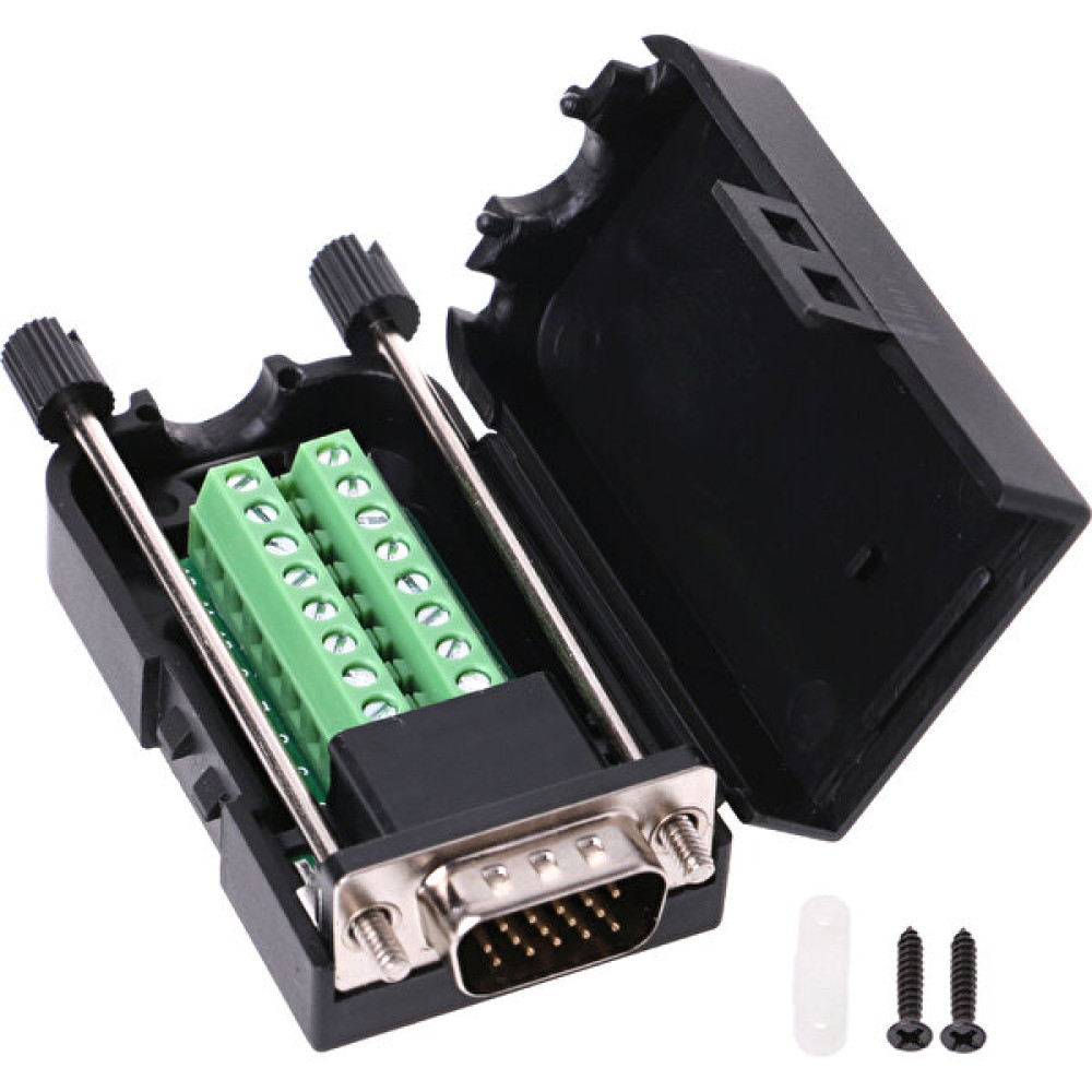Haoruiqi D Sub DB15 VGA Dişi Erkek Fiş Kesme Terminalleri Vidalı Diy Konnektörü Siyah (Yurt Dışından) Bilgisayar Çevirici ve Adaptörü Fiyatı