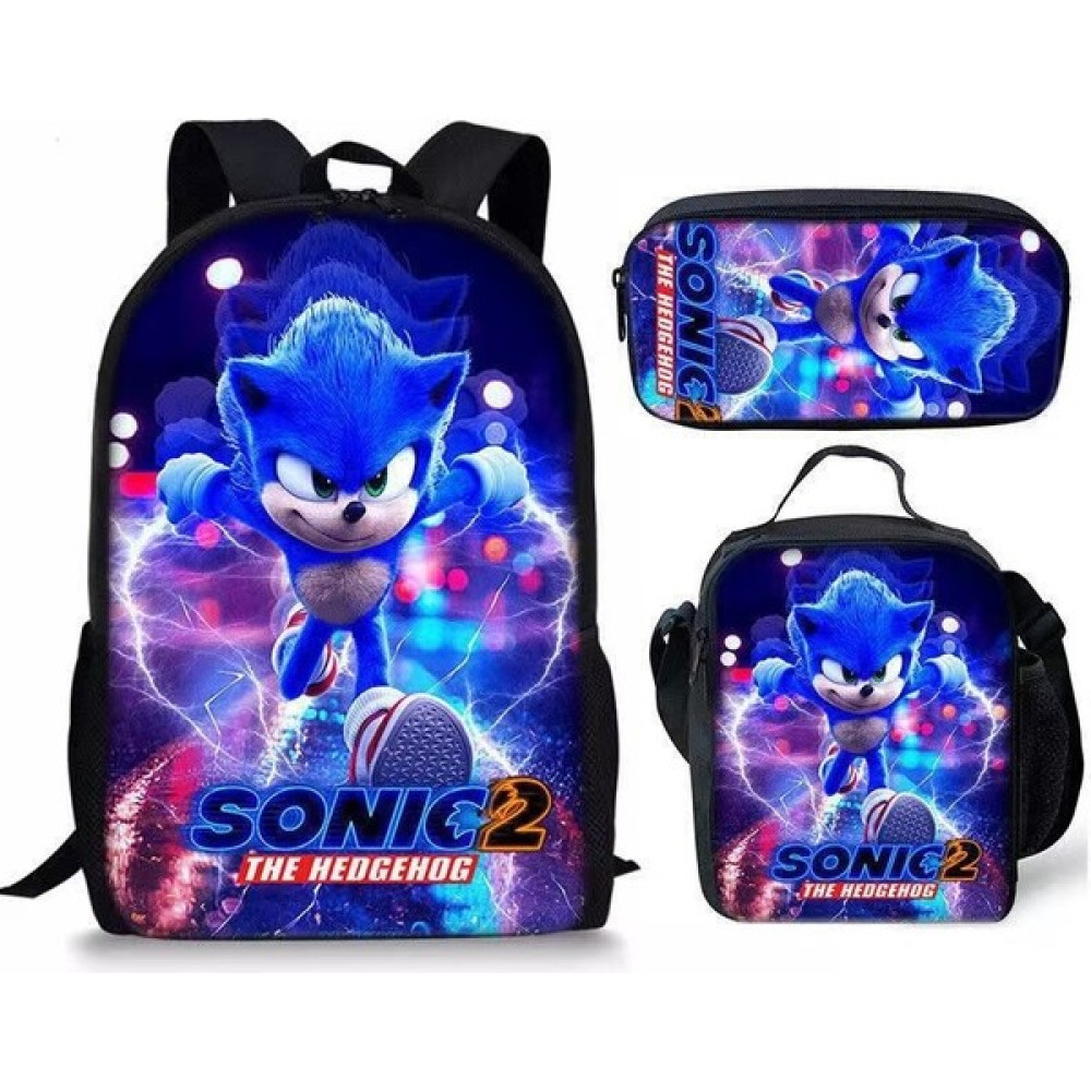 Haoxianhua 3 Parça Sonic Temalı Öğrenci Sırt Çantası Seti - Çok Renkli (Yurt Dışından) - Gümüş Oto Boyaları Fiyatı